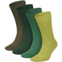 DILLY SOCKS 4er-Pack Socken Premium Ribbed Collection, Größe 36-40 in Grün
