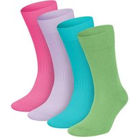 DILLY SOCKS 4er-Pack Socken Premium Ribbed Collection, Größe 41-46 in Blau