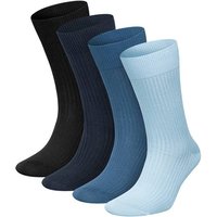 DILLY SOCKS 4er-Pack Socken Premium Ribbed Collection, Größe 36-40 in Blau