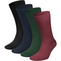 DILLY SOCKS 4er-Pack Socken Premium Ribbed Collection, Größe 36-40 in Schwarz