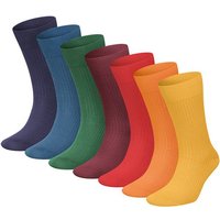DILLY SOCKS 7er-Pack Socken Ribbed Rainbow Collection, Größe 36-40 in Bunt