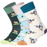 DILLY SOCKS Socken Animal Adventures (3er Box), Größe 41/46 in Bunt