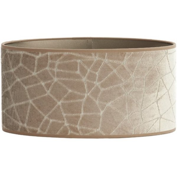 Dirk Davids Leuchten GmbH Lampenschirm Lampenschirm Oval Textil Samt-Optik in Beige Taupe 38-38-19cm