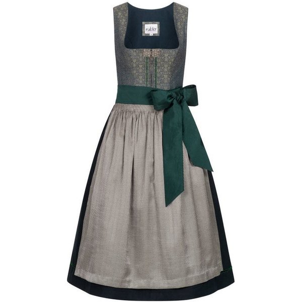 Nübler Dirndl Midi Dirndl Lea in Grün von Nübler - Rocklänge 70 cm