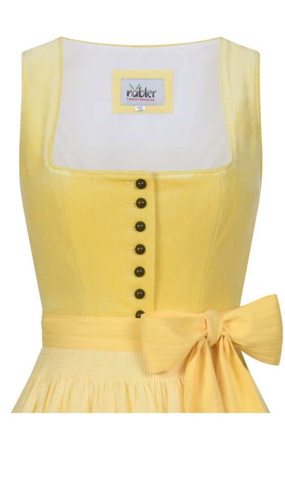 Nübler Dirndl Mini Dirndl Fleur in Zitronenfalter von Nübler - Rocklänge 60 cm – Bild 3 von 4
