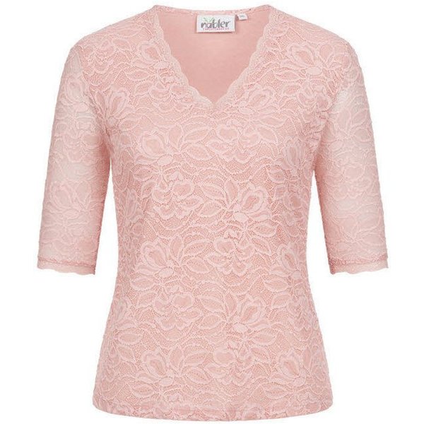 Nübler Dirndlbluse Trachtenblse kurzarm Frieda in Rose von Nübler