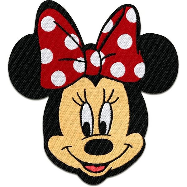 Disney Aufnäher Bügelbild, Aufbügler, Applikationen, Patches, Flicken, zum aufbügeln, Polyester, Minnie Mouse Comic Kinder - Größe: 6,5 x 7,5 cm