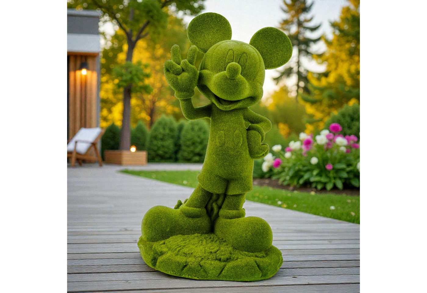 Disney Gartenfigur Mickey Mouse grün beflockt 20,5 cm Offiziell lizenzierte Disney Deko – Bild 3 von 5