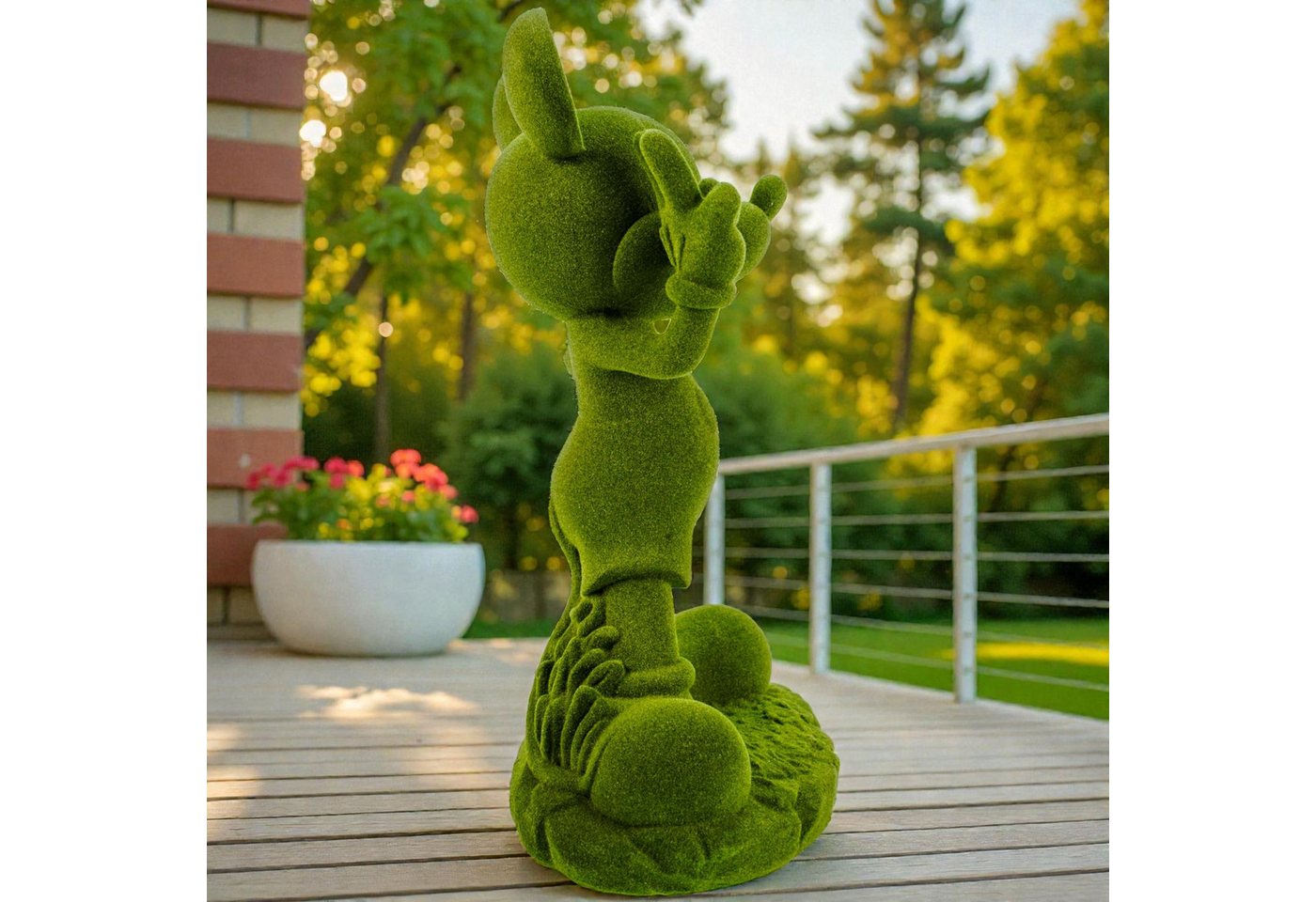 Disney Gartenfigur Mickey Mouse grün beflockt 20,5 cm Offiziell lizenzierte Disney Deko – Bild 5 von 5