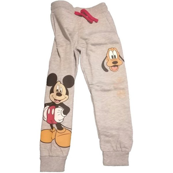 Disney Jogginghose Mickey Mouse & Pluto Freizeithose für Kinder, Graue Jogginghose