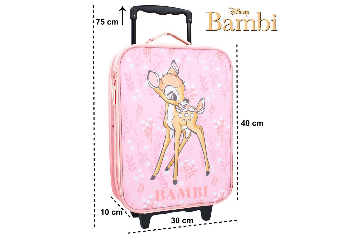 Disney Kinderkoffer Bambi Trolley Koffer Kindertrolley Trolly, nur 1 Kg Leicht, Innenmaße: 40x30x10cm, Außenmaße: 47x31x13cm – Bild 2 von 5