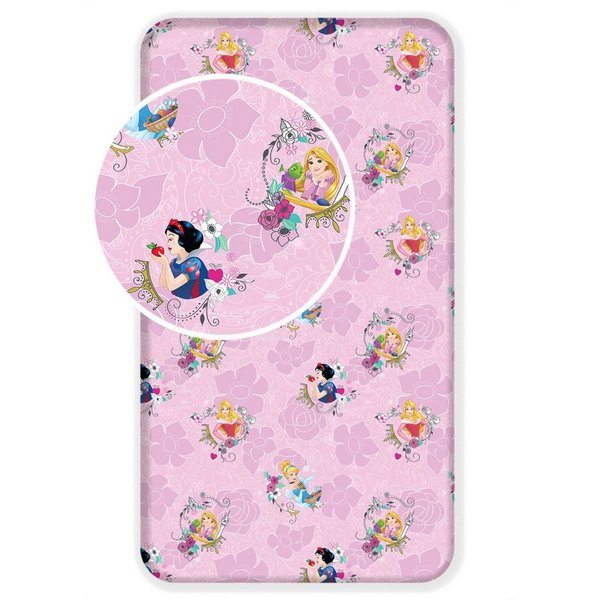 Disney Matratze, Decken, Spannbetttuch Märchenhafte Spannbetttuch für Kinderbett (90x200+25 cm), Bezug: 90x200