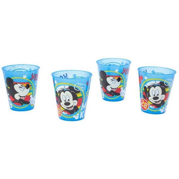 Disney Mickey Mouse Becher Kinder Becher Set 4 teilig 285 ml aus Polypropylen, 4-tlg.