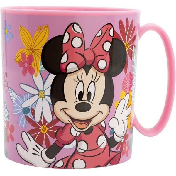 Disney Minnie Mouse Becher - Mikrowellengeeigneter Kunststoffbecher 390 ml – für Kinder, 1-tlg., besonders Leicht, ideal für Unterwegs