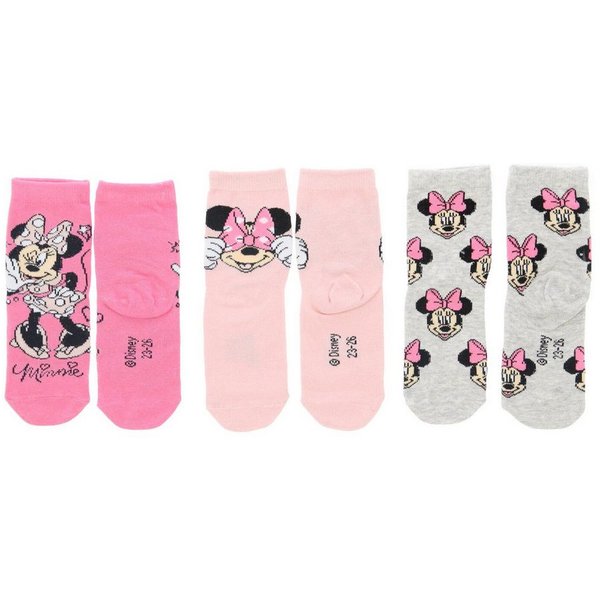 Disney Minnie Mouse Feinsöckchen Minnie Mouse 3er Pack Sneaker Socken Bunte Strümpfe für Mädchen