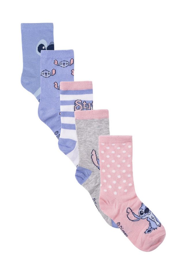Disney Socken Socken Pack 5-teilig Stitch (Set) – Bild 2 von 5