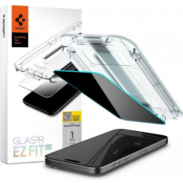 Spigen Displayschutzglas Spigen EZ Fit GLAS.tR mit Installation Tray - Privacy Glass - 1er Pack, 1 Stück