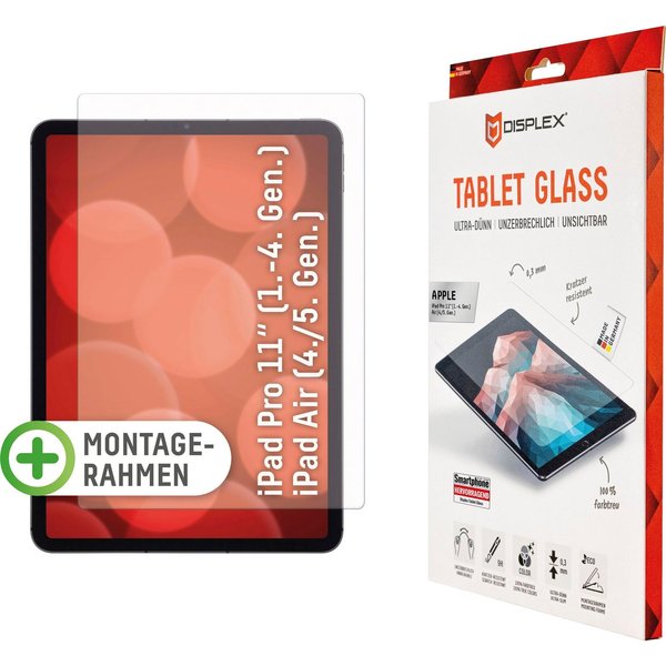 Displex Displayschutzfolie Tablet Glass iPad Pro 11 (1/2/3)/Air (4) für Apple iPad Air (4. und 5. Gen), Apple iPad Pro 11" (1.-4. Gen), 1 Stück