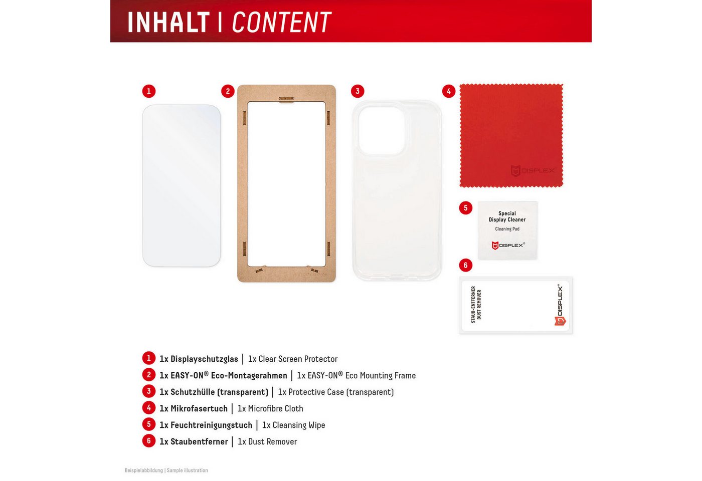 Displex Displayschutzglas Real Glass Screen Protection + Case für Apple iPhone 16 Pro, Displayschutzfolie, Schutzfolie, Bildschirmschutz, kratz- & stoßfest – Bild 4 von 5