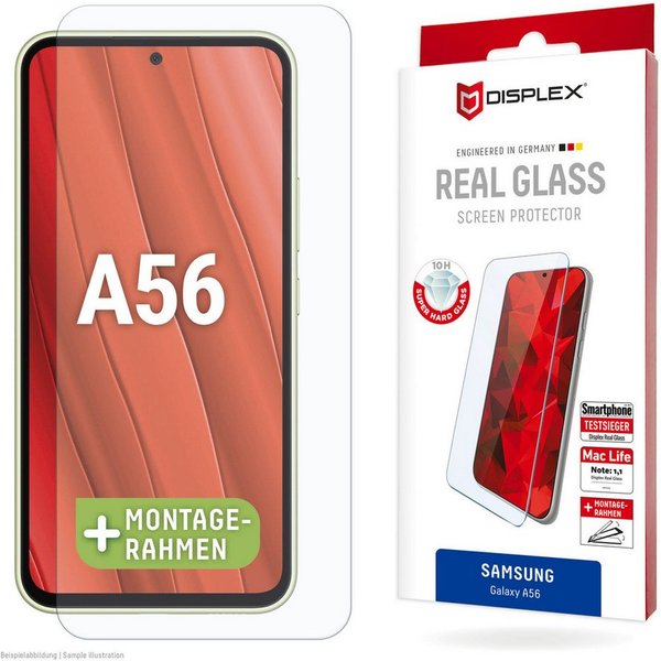 Displex Displayschutzglas Real Glass Screen Protector für Samsung Galaxy A56, Displayschutzfolie, Schutzfolie, Bildschirmschutz, kratz- & stoßfest