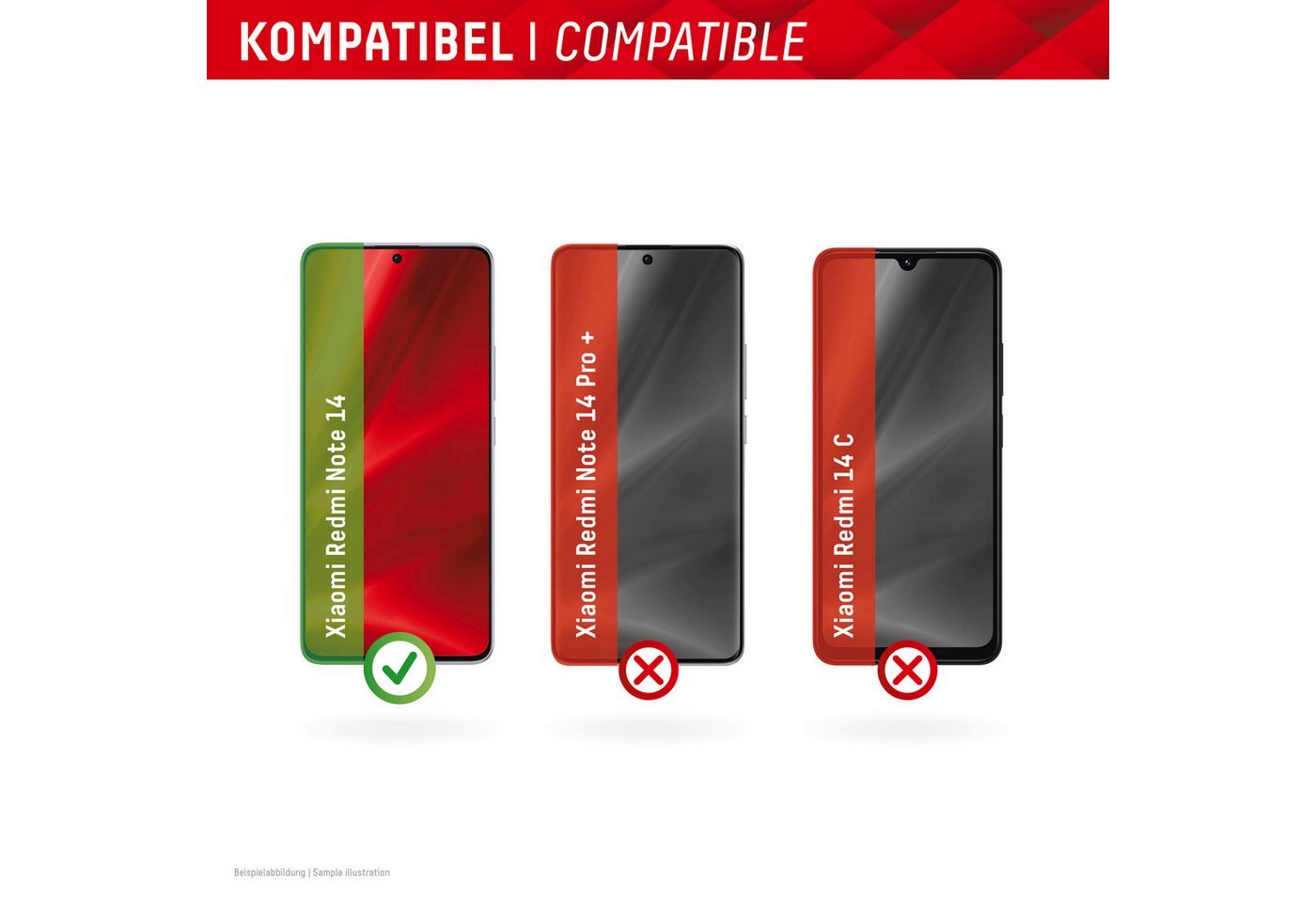 Displex Displayschutzglas Smart Glass Screen Protection - ultra-dünn, unzerbrechlich, unsichtbar für Xiaomi Redmi Note 14, Displayschutzfolie, Schutzfolie, Bild – Bild 4 von 5
