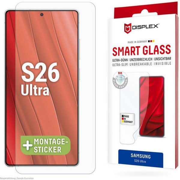 Displex Displayschutzglas Smart Glass Screen Protector Ultra-Dünn, Unzerbrechlich, Unsichtbar für Samsung Galaxy S26 Ultra, Displayschutzfolie, Schutzfolie, Bil