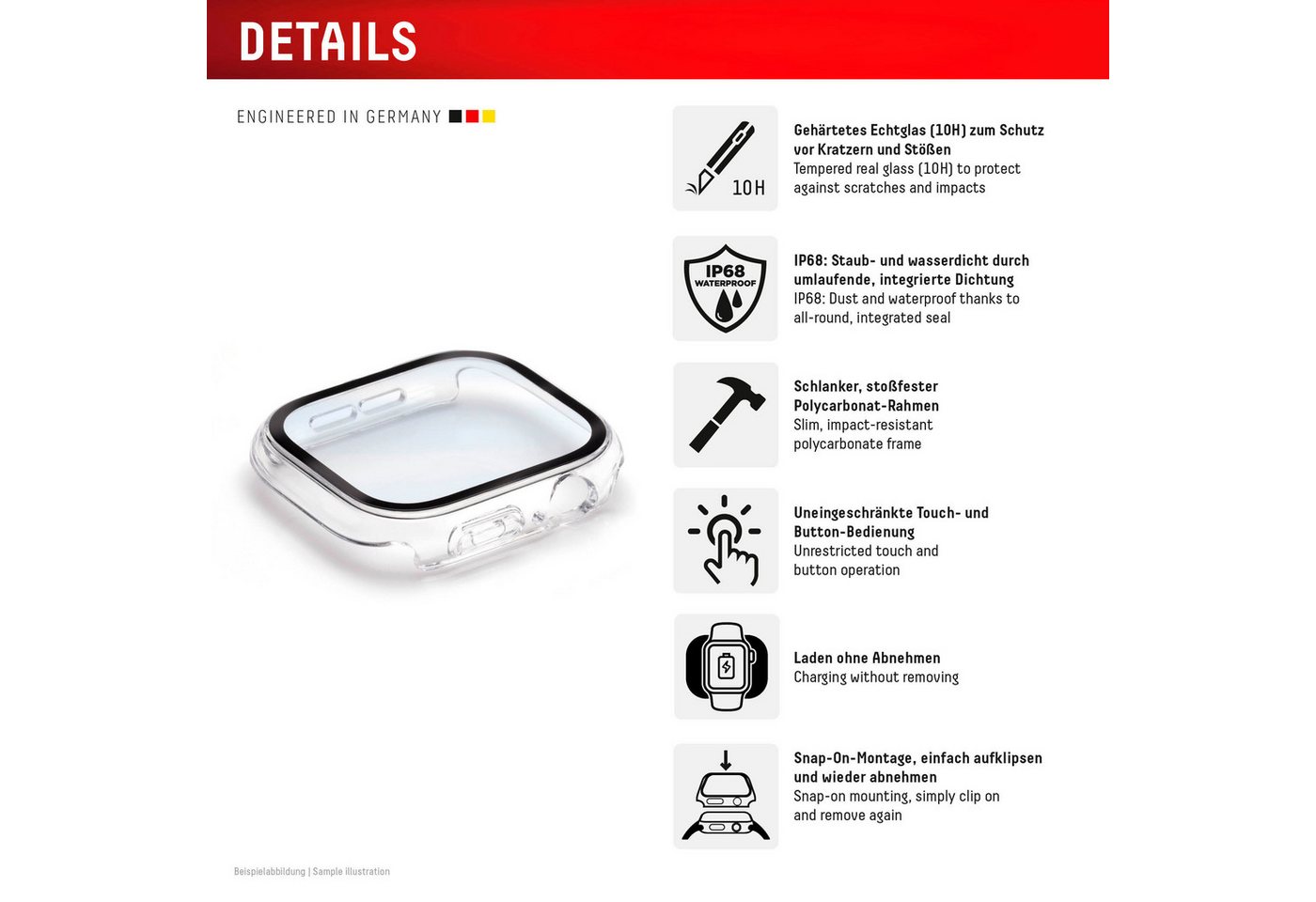 Displex Displayschutzglas Smartwatch Glass All-In-One Protector Full Body für Apple Watch Ultra 2 49 mm, Apple Watch Ultra 3 49 mm, Apple Watch Ultra 49 mm, Dis – Bild 3 von 5