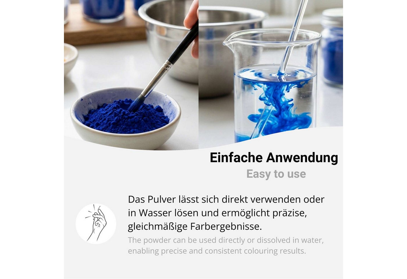 DistrEbution Lebensmittelfarbstoff Lebensmittelfarben in Blau, Rot, Gelb, Orange, Schwarz - 20g und 1kg, Brillantblau FCF (E 133) – Bild 5 von 5