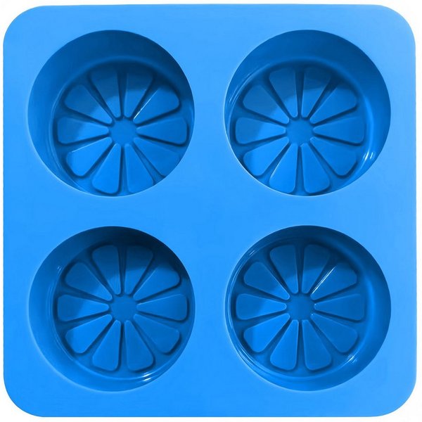 DistrEbution Silikonform Zitrusfrucht-Scheiben, Zitronen- & Orangenscheiben Design, Seifenform, Seife gießen, flexibel, spülmaschinenfest