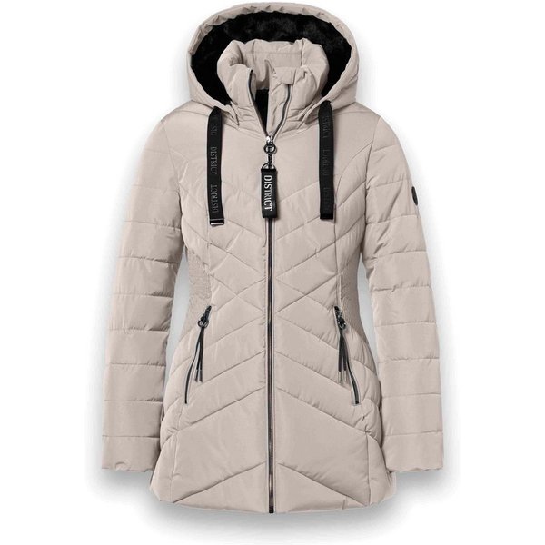 District Winterjacke Workout mit Kapuze (Mantel, wasserabweisend) beige Damen
