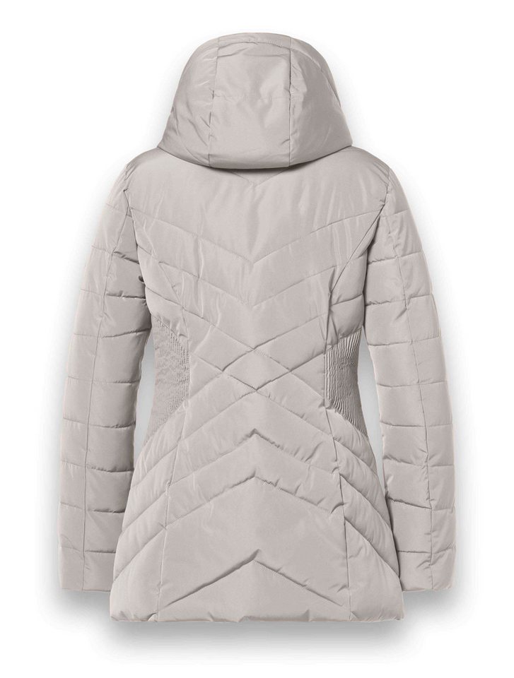District Winterjacke Workout mit Kapuze (Mantel, wasserabweisend) beige Damen – Bild 2 von 2