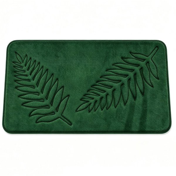Diwzbyn Badematte Badematte aus Memory-Schaum, rutschfest, saugstark,Blättermotiv, Höhe 40 mm