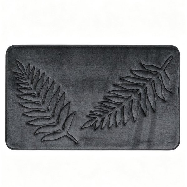 Diwzbyn Badematte Badematte aus Memory-Schaum, rutschfest, saugstark,Blättermotiv, Höhe 40 mm