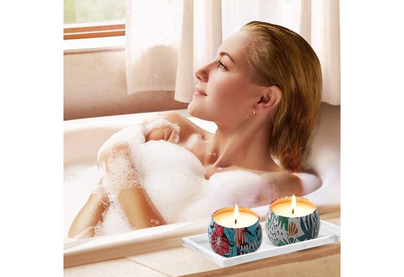 Diwzbyn Dekotablett Silikon Ablagetablett Badezimmer – Rutschfeste Badablage (1 St), für Waschbecken, Küche, Badewanne & Kosmetik – Bild 5 von 5