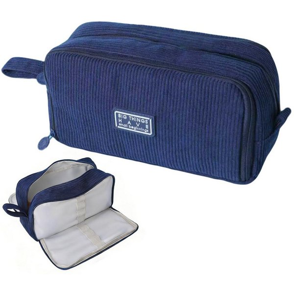 Diwzbyn Federmäppchen aus Cord-Stoff Federtaschen Mäppchen mit 3 Fächer Schulmäppchen, Große Kapazität Stiftetasche Pencil Case für Schule & Büro