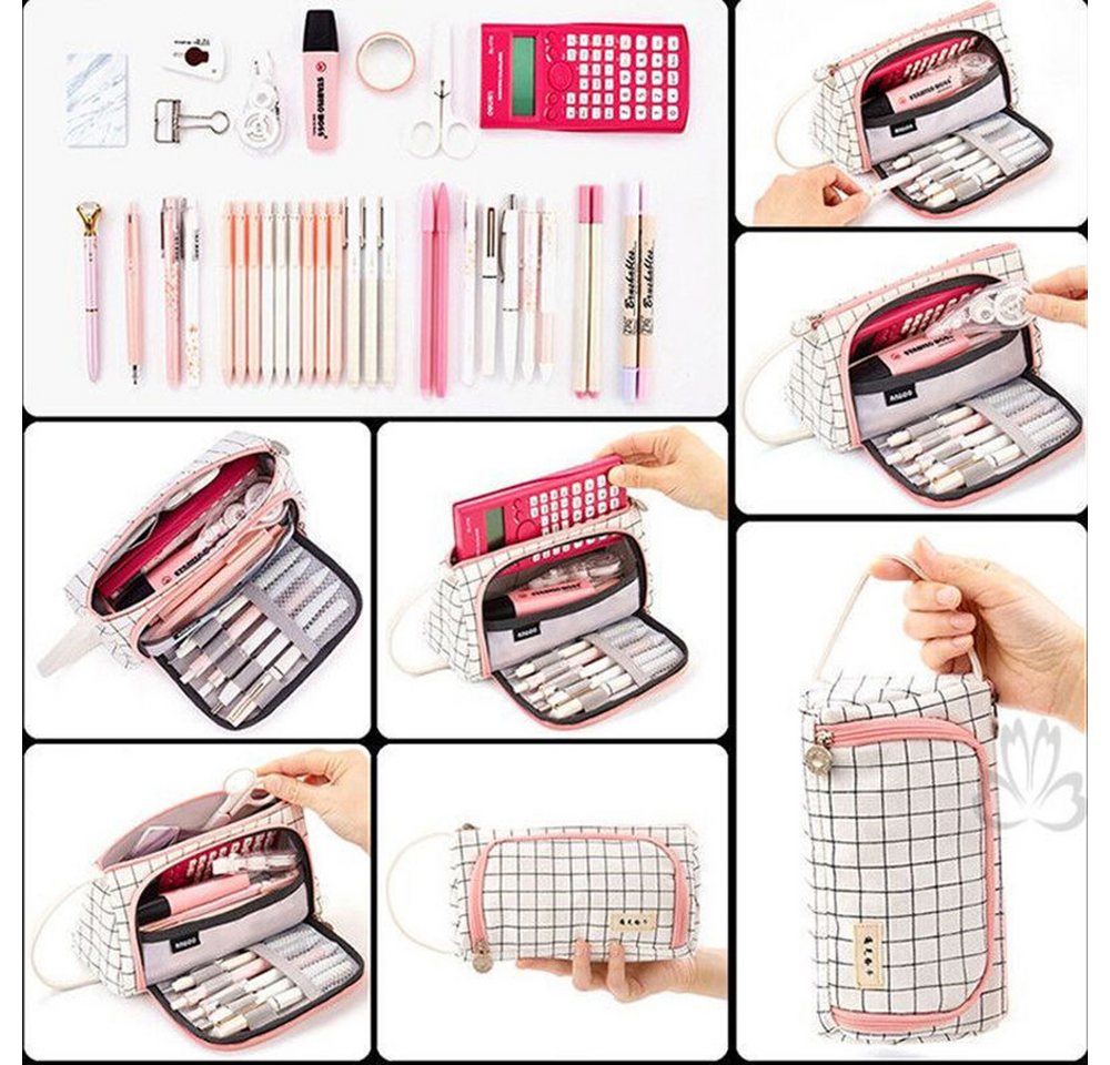 Diwzbyn Federmäppchen Federtasche,Große Kapazität Bleistift Tasche, Schule, Uni, Büro, Organizer für Teenager, Mädchen – Bild 3 von 5
