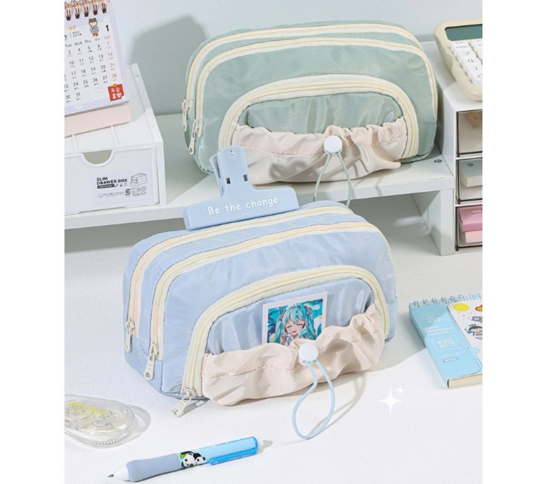 Diwzbyn Federmäppchen Mäppchen Federmappe groß mit 3 Fächern Federtasche, (Mädchen Jungen Teenager Pencil Case Schlamppermäppchen), für Schule Büro – Bild 4 von 5