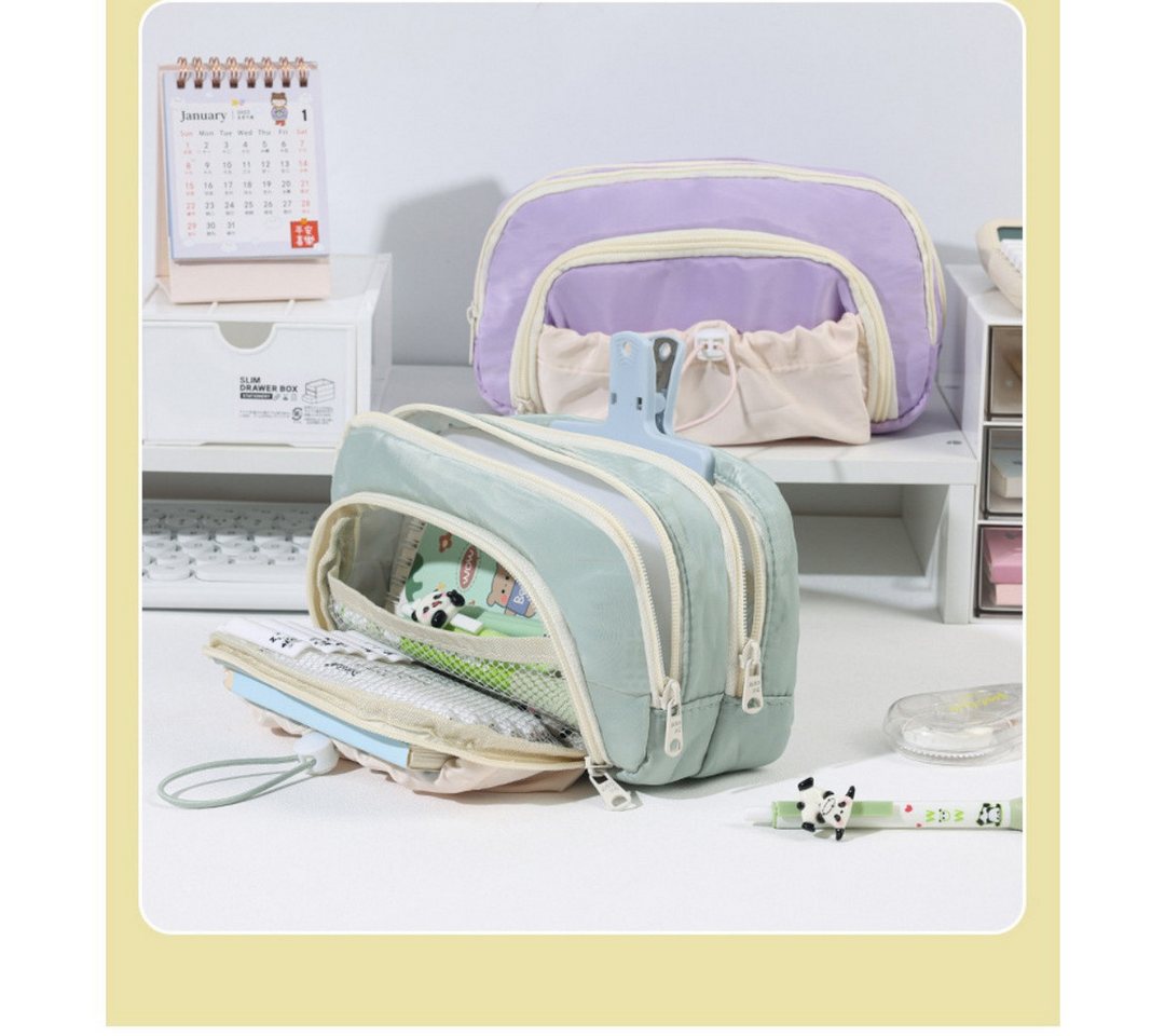 Diwzbyn Federmäppchen Mäppchen Federmappe groß mit 3 Fächern Federtasche, (Mädchen Jungen Teenager Pencil Case Schlamppermäppchen), für Schule Büro – Bild 5 von 5