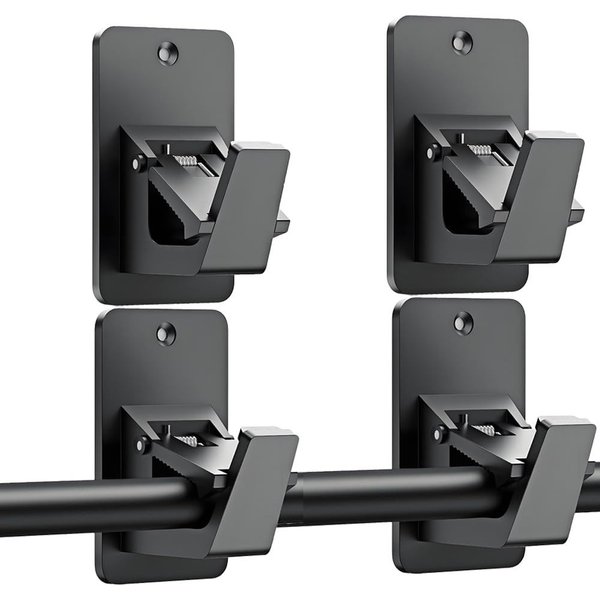 Diwzbyn Gardinenstangenhalter Gardinenstangenhalter Selbstklebend, Ohne Bohren, 2er/4er Set, Starke Klebekraft für Bad, Küche & Schlafzimmer