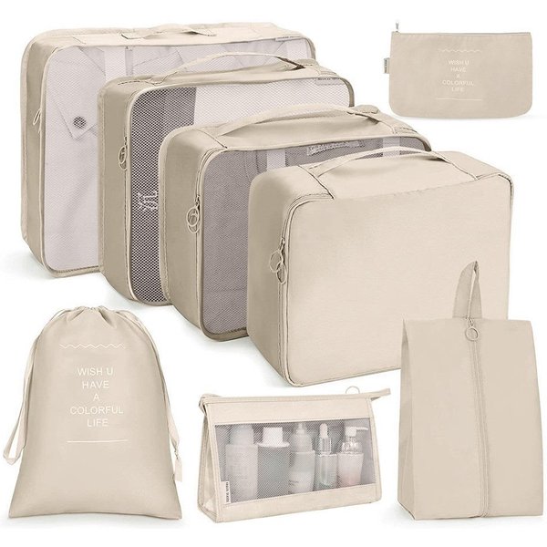 Diwzbyn Kofferorganizer 8 Teilige Packing Cubes Kleidertaschen Koffer Organizer (8-tlg)