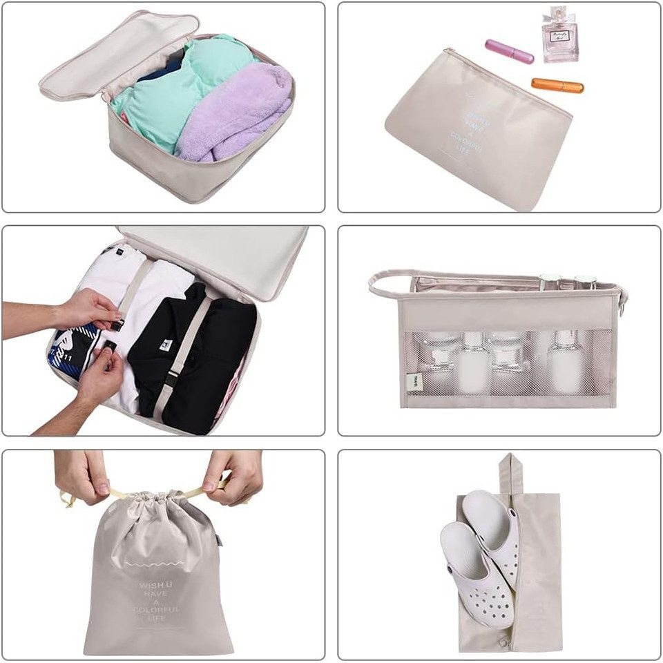 Diwzbyn Kofferorganizer 8 Teilige Packing Cubes Kleidertaschen Koffer Organizer (8-tlg) – Bild 4 von 5