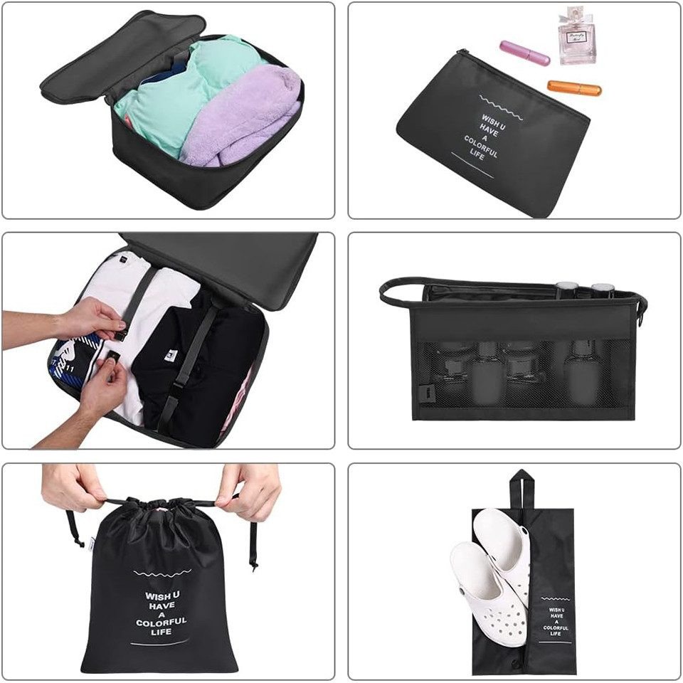 Diwzbyn Kofferorganizer 8 Teilige Packing Cubes Kleidertaschen Koffer Organizer (8-tlg) – Bild 4 von 5