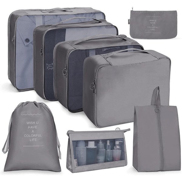 Diwzbyn Kofferorganizer 8 Teilige Packing Cubes Kleidertaschen Koffer Organizer (8-tlg)