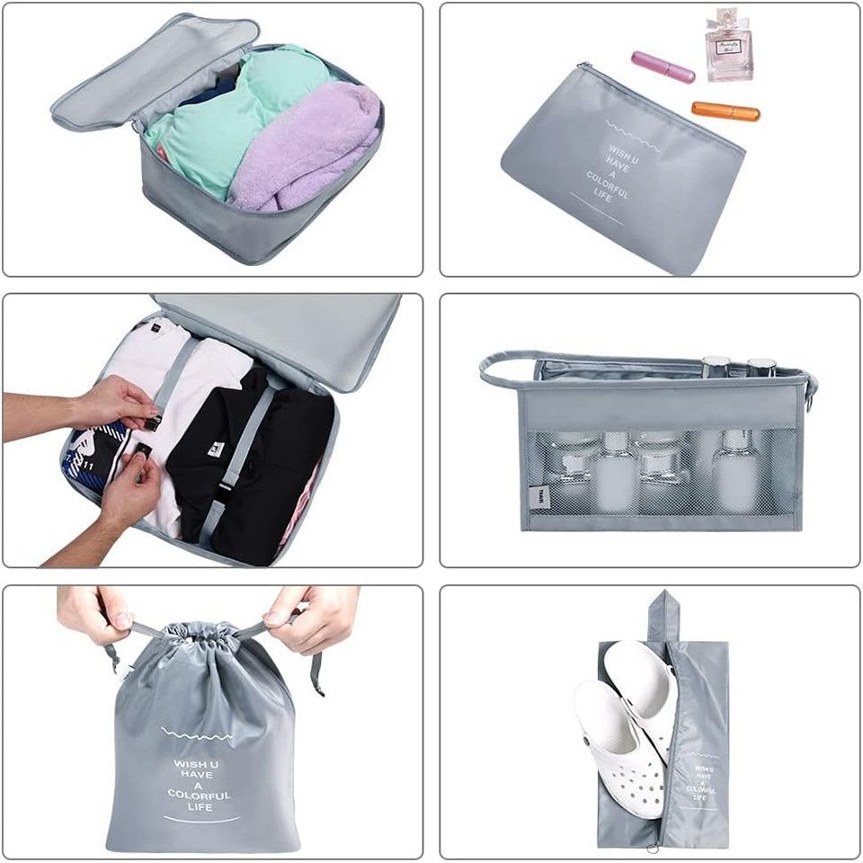 Diwzbyn Kofferorganizer 8 Teilige Packing Cubes Kleidertaschen Koffer Organizer (8-tlg) – Bild 4 von 5