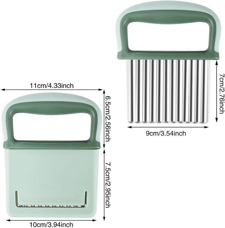 Diwzbyn Pommesschneider Edelstahl, Wellenmesser mit rutschfestem Griff, Wellenschneider, für Kartoffeln, Gemüse & Obst, robust & langlebig – Bild 3 von 5