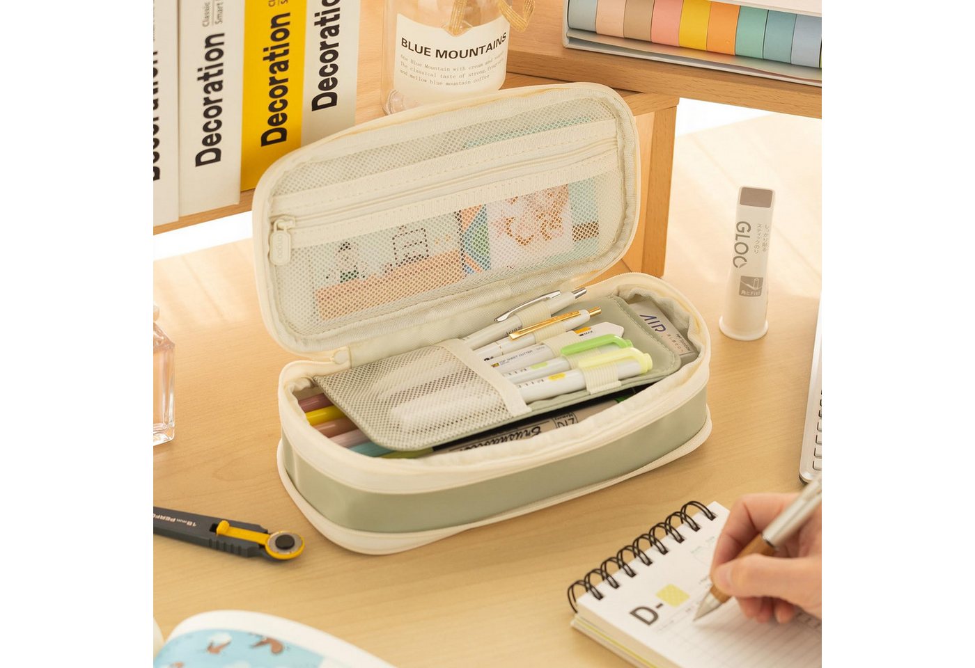 Diwzbyn Schreibgeräteetui Schlamperbox,Geräumiges Federmäppchen / Etui –, Stiftemappe für Schule, Teenager, Mädchen, Jungen, Männer und Frauen – Bild 5 von 5