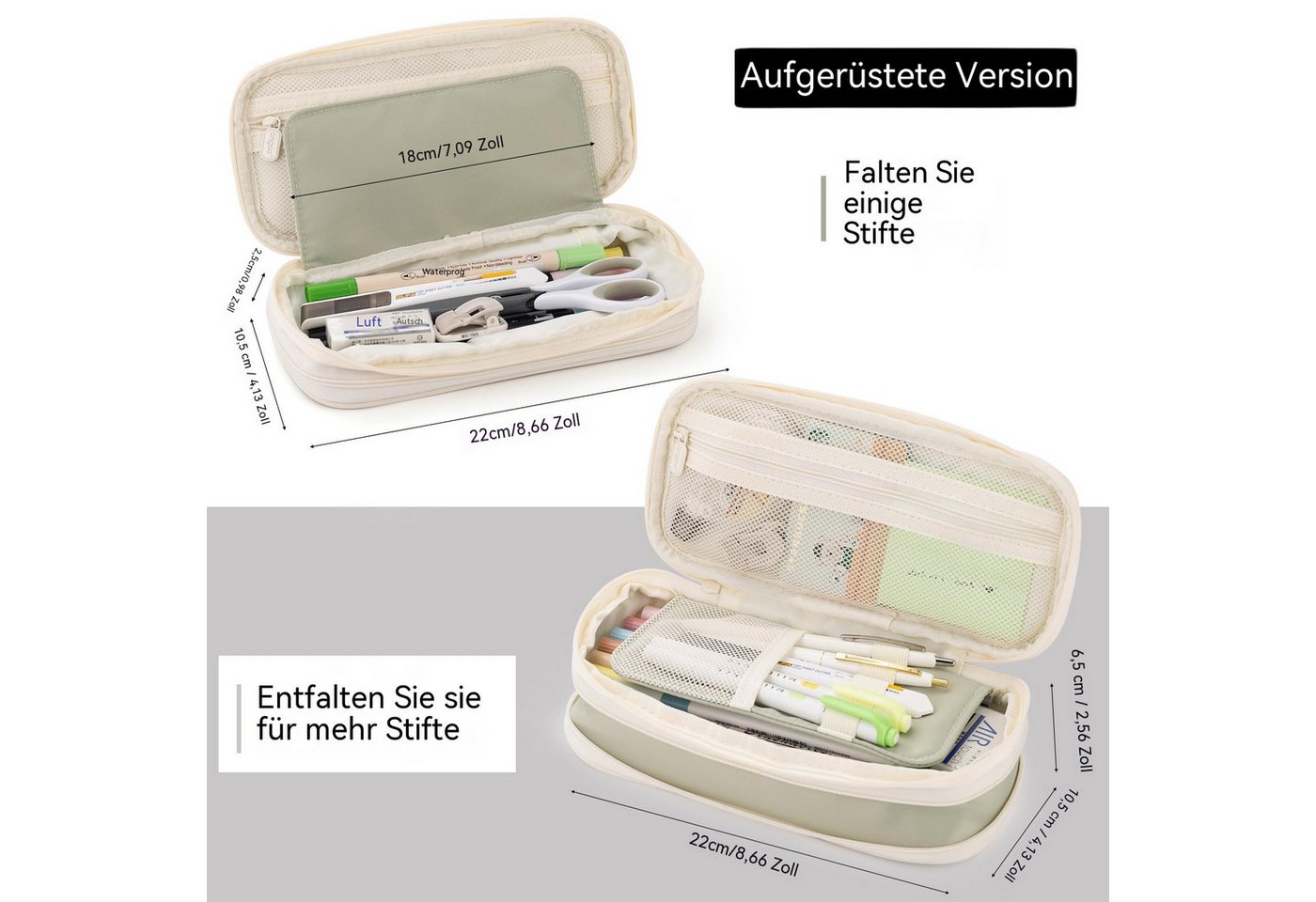 Diwzbyn Schreibgeräteetui Schlamperbox,Geräumiges Federmäppchen / Etui –, Stiftemappe für Schule, Teenager, Mädchen, Jungen, Männer und Frauen – Bild 2 von 5