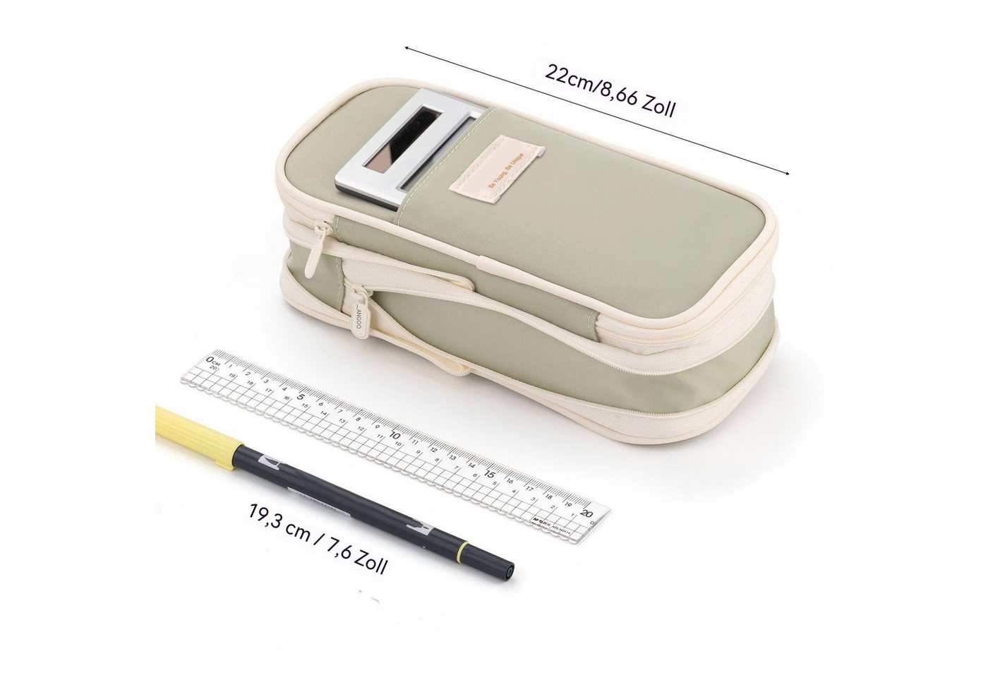 Diwzbyn Schreibgeräteetui Schlamperbox,Geräumiges Federmäppchen / Etui –, Stiftemappe für Schule, Teenager, Mädchen, Jungen, Männer und Frauen – Bild 3 von 5
