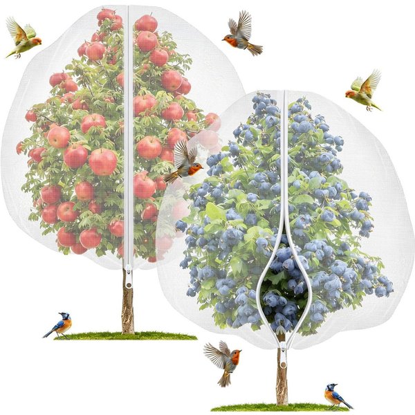 Diwzbyn Schutznetz Obstbaumnetz, Vogelschutznetz mit Reißverschluss und Kordelzug, BxL: 1x1.5 m