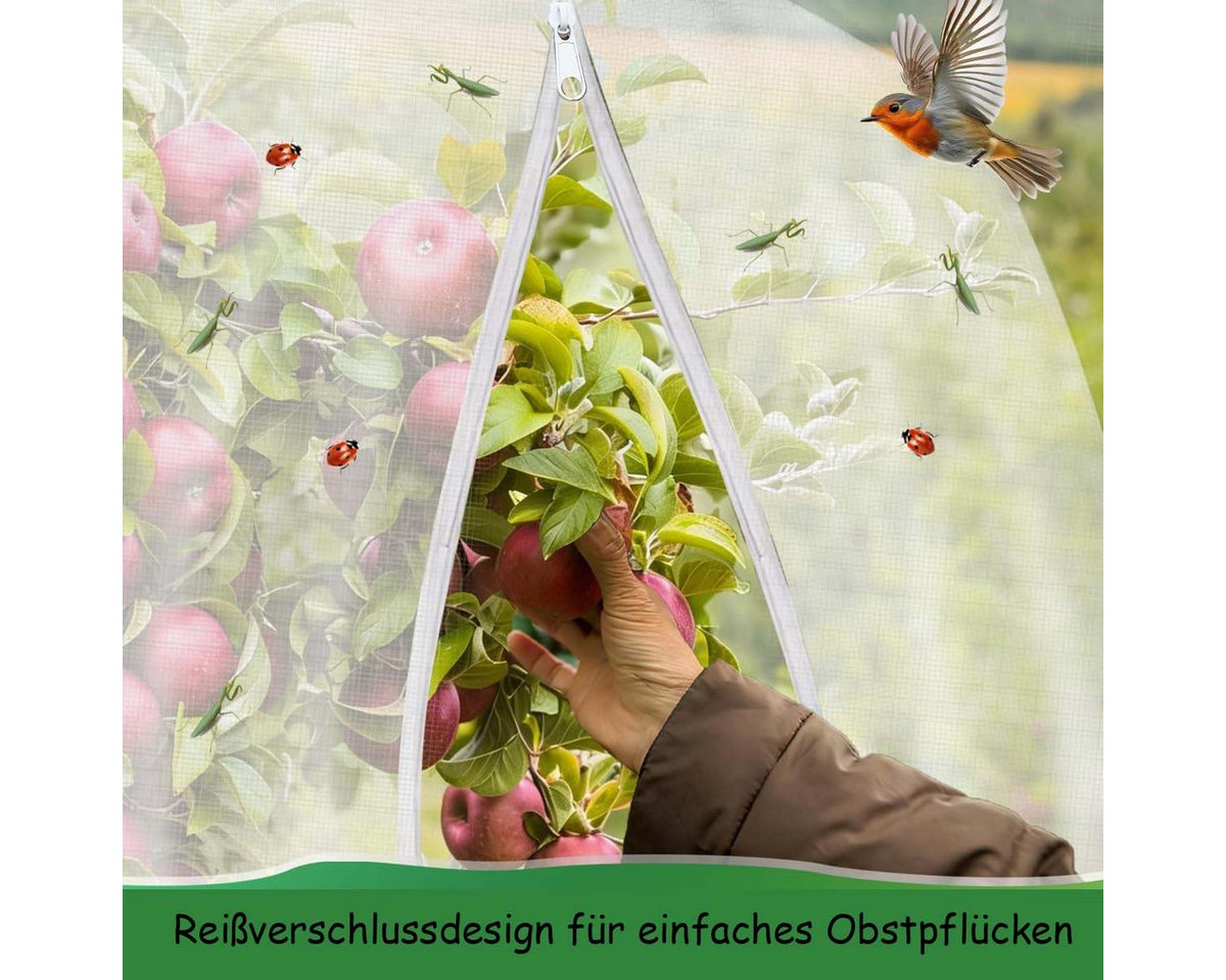 Diwzbyn Schutznetz Obstbaumnetz, Vogelschutznetz mit Reißverschluss und Kordelzug, BxL: 1x1.5 m – Bild 2 von 5